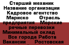 Старший механик › Название организации ­ Кадровое агентство "Мариско-2" › Отрасль предприятия ­ Морские, речные перевозки › Минимальный оклад ­ 1 - Все города Работа » Вакансии   . Ростовская обл.,Зверево г.